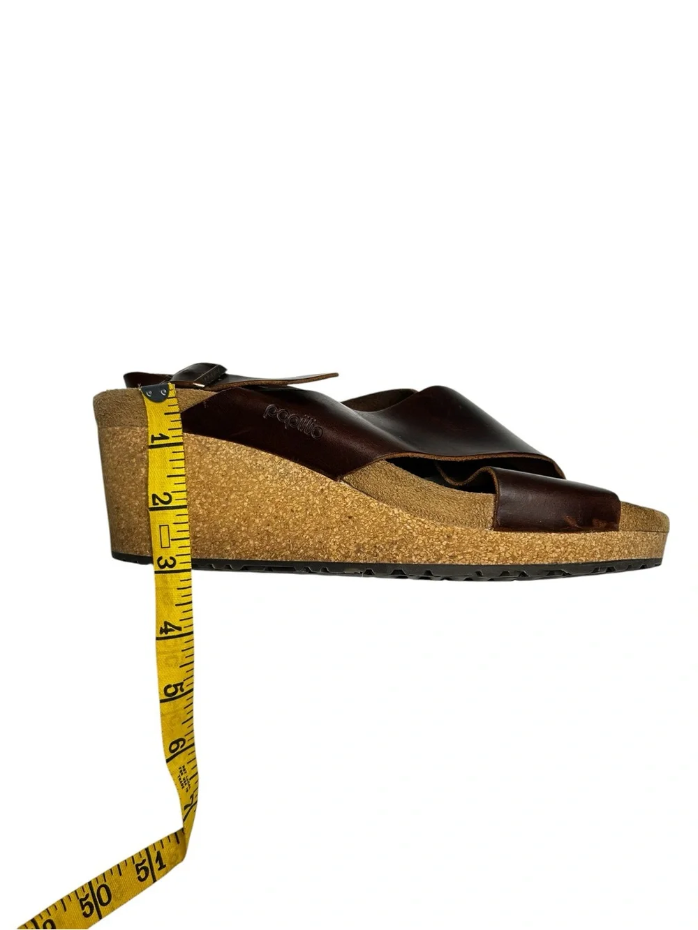 Birkenstock Papillio Samira Wedge Sandals Cognac Leather EU 39 US 8 Narrow/Med - Picture 12 of 12
